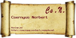 Csernyus Norbert névjegykártya